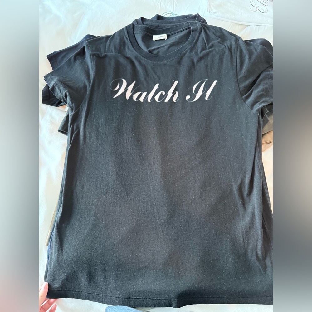 Saint Laurent Black Cotton T-Shirt